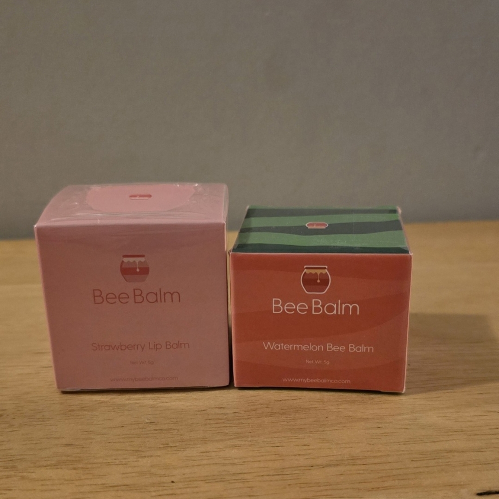 Bee Balm Lip Balm Set - Strawberry and Watermelon